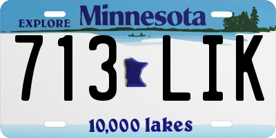 MN license plate 713LIK