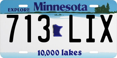 MN license plate 713LIX