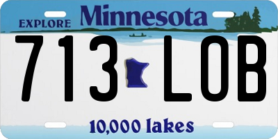MN license plate 713LOB