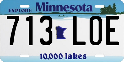 MN license plate 713LOE