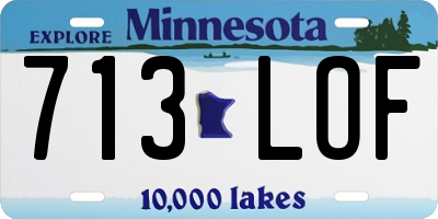 MN license plate 713LOF