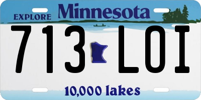 MN license plate 713LOI