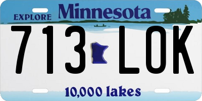 MN license plate 713LOK
