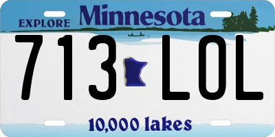 MN license plate 713LOL