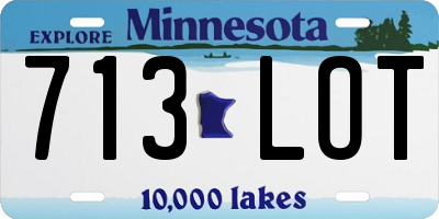 MN license plate 713LOT