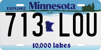 MN license plate 713LOU