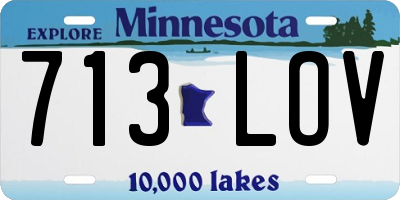 MN license plate 713LOV