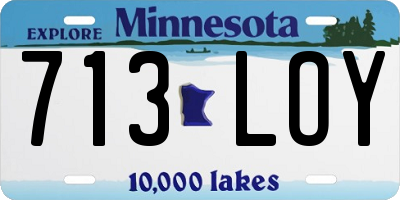 MN license plate 713LOY