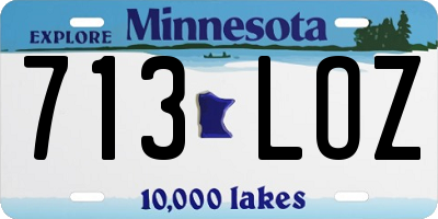 MN license plate 713LOZ