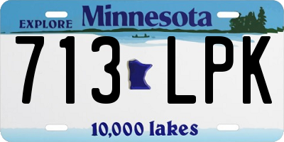 MN license plate 713LPK