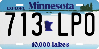 MN license plate 713LPO