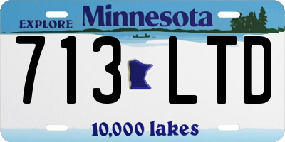MN license plate 713LTD