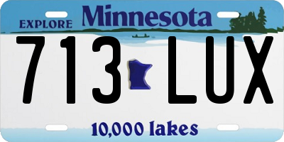 MN license plate 713LUX