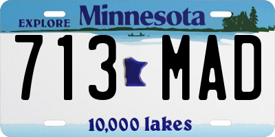 MN license plate 713MAD