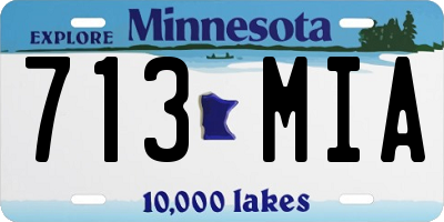 MN license plate 713MIA