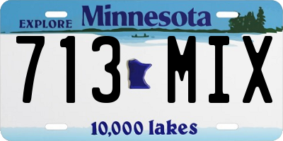 MN license plate 713MIX