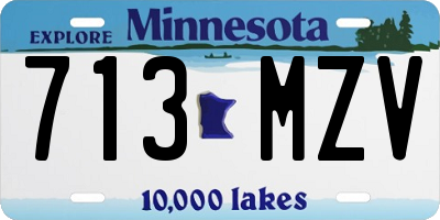 MN license plate 713MZV