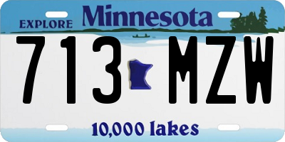 MN license plate 713MZW