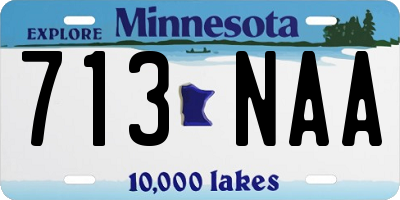 MN license plate 713NAA