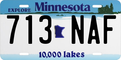 MN license plate 713NAF