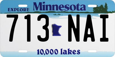 MN license plate 713NAI