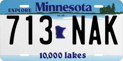 MN license plate 713NAK