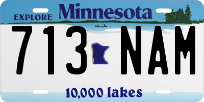 MN license plate 713NAM