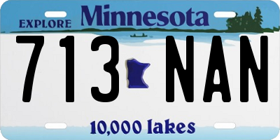 MN license plate 713NAN