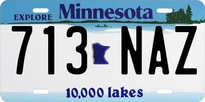 MN license plate 713NAZ