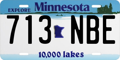 MN license plate 713NBE
