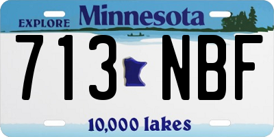 MN license plate 713NBF