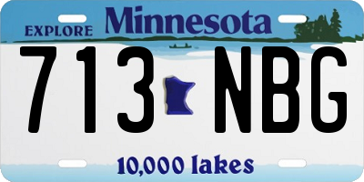 MN license plate 713NBG