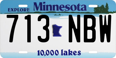 MN license plate 713NBW