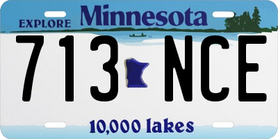 MN license plate 713NCE