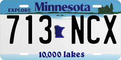 MN license plate 713NCX