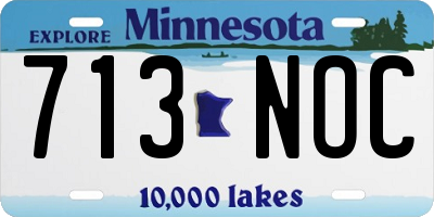 MN license plate 713NOC