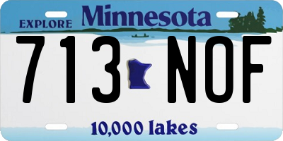 MN license plate 713NOF