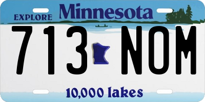 MN license plate 713NOM