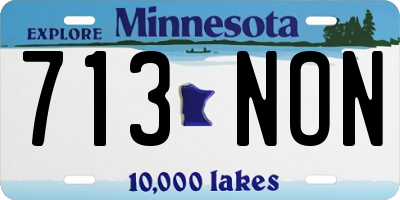 MN license plate 713NON