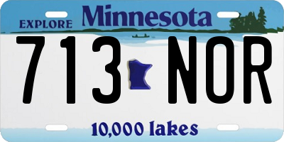 MN license plate 713NOR