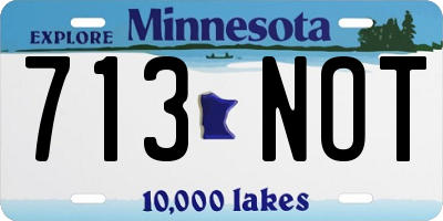 MN license plate 713NOT