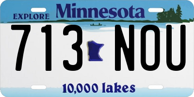 MN license plate 713NOU