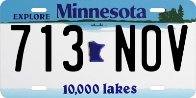 MN license plate 713NOV