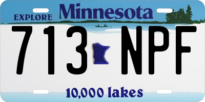 MN license plate 713NPF