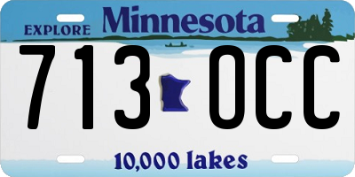 MN license plate 713OCC