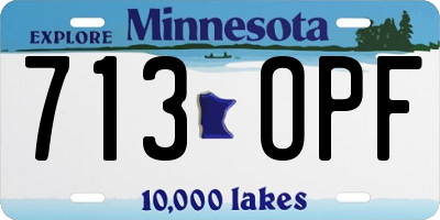 MN license plate 713OPF
