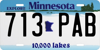 MN license plate 713PAB