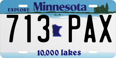 MN license plate 713PAX