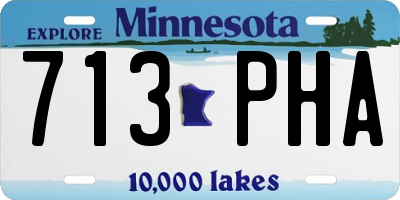 MN license plate 713PHA