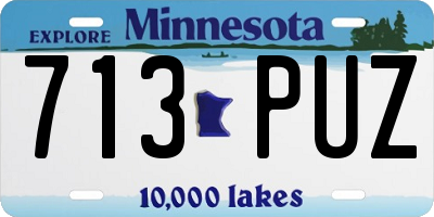 MN license plate 713PUZ